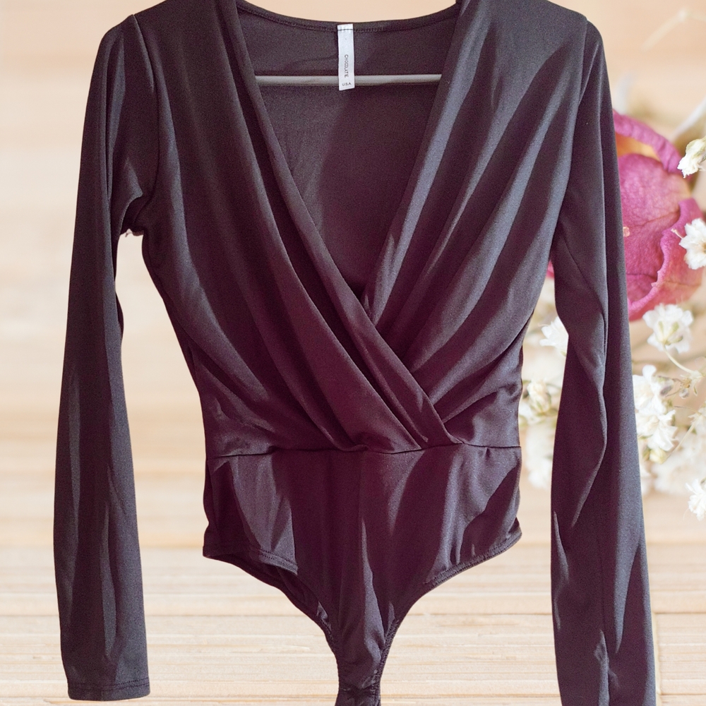 CHOCOLATE | Black Long Sleeve Bodysuit